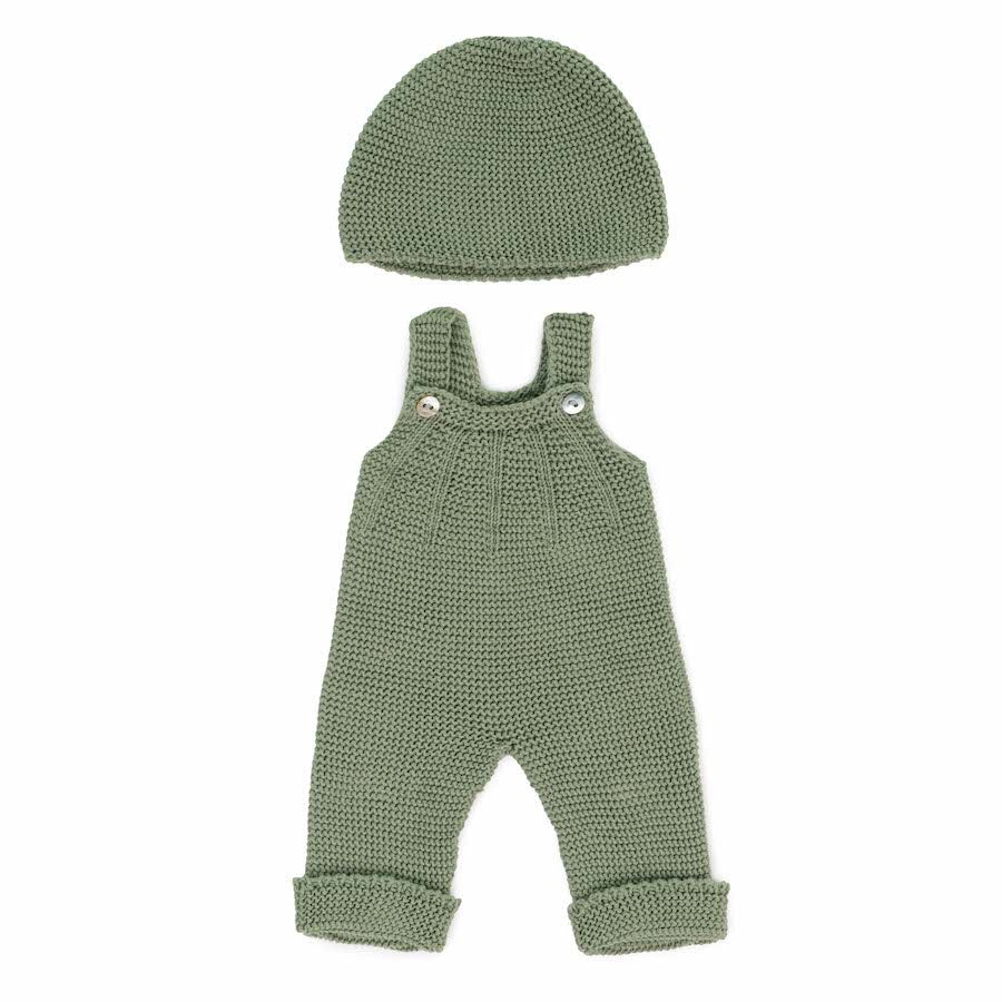 Eco Knitted Overalls & Beanie Hat - 38 cm