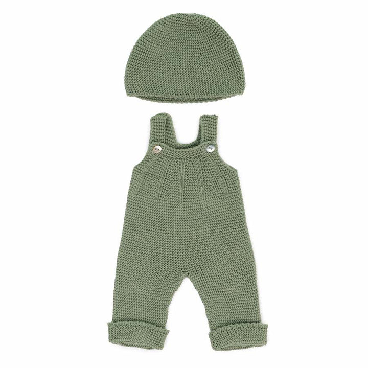 Eco Knitted Overalls & Beanie Hat - 38 cm