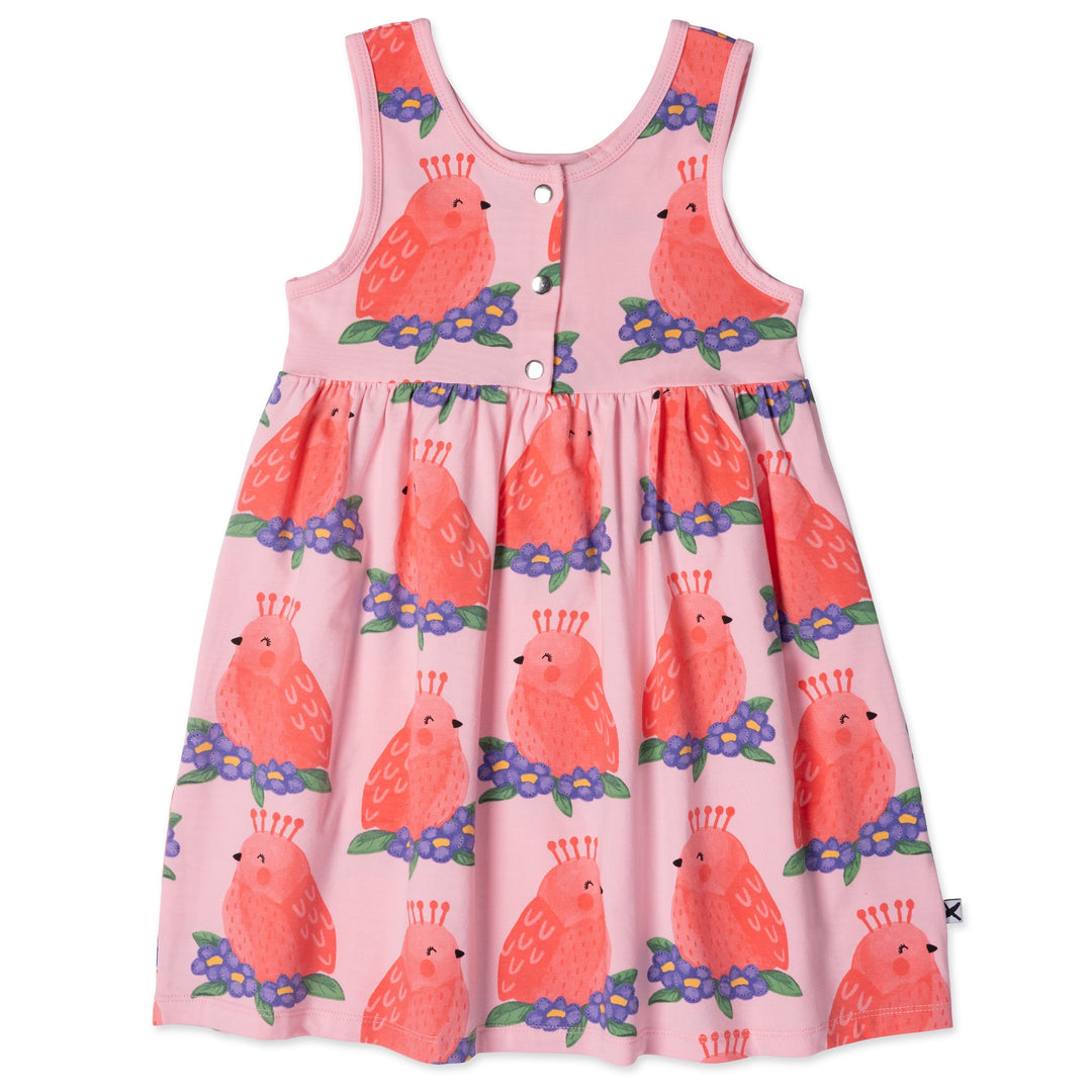 Minti Happy Birds Dress - Pink