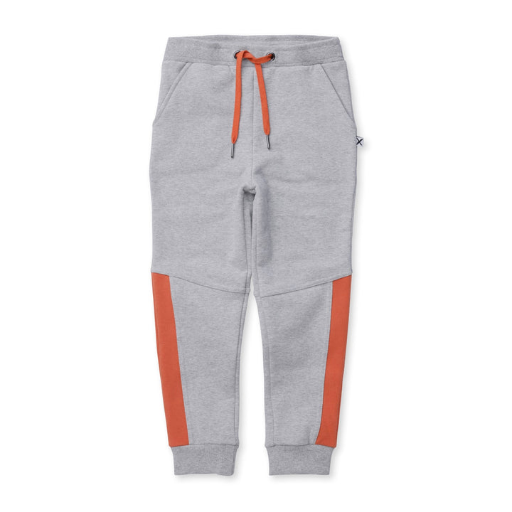 Minti Furry Contrast Trackies - Grey Marle/Orange