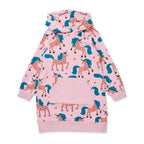 Dancing Unicorns Furry Hoodie Dress - Ballet
