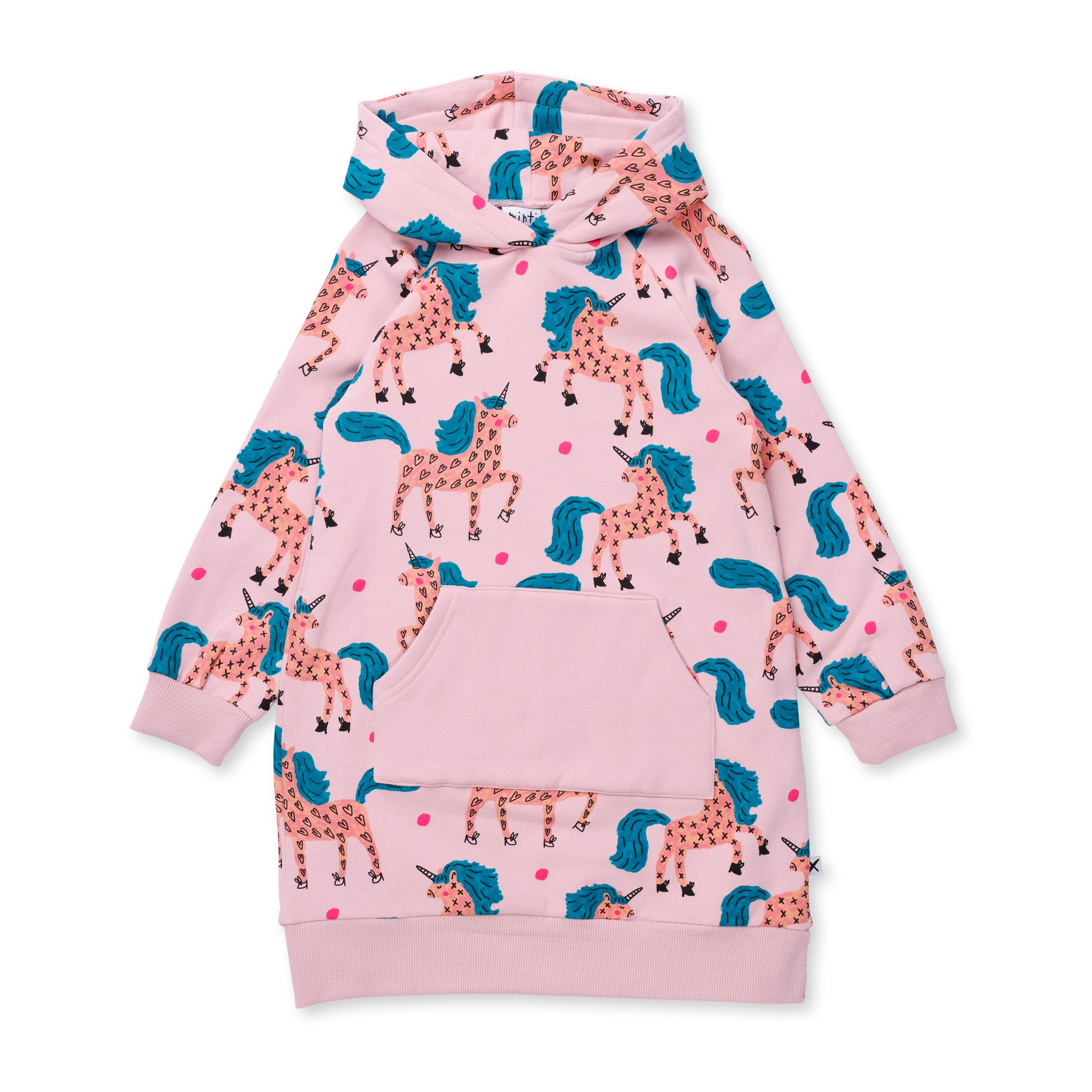 Dancing Unicorns Furry Hoodie Dress - Ballet