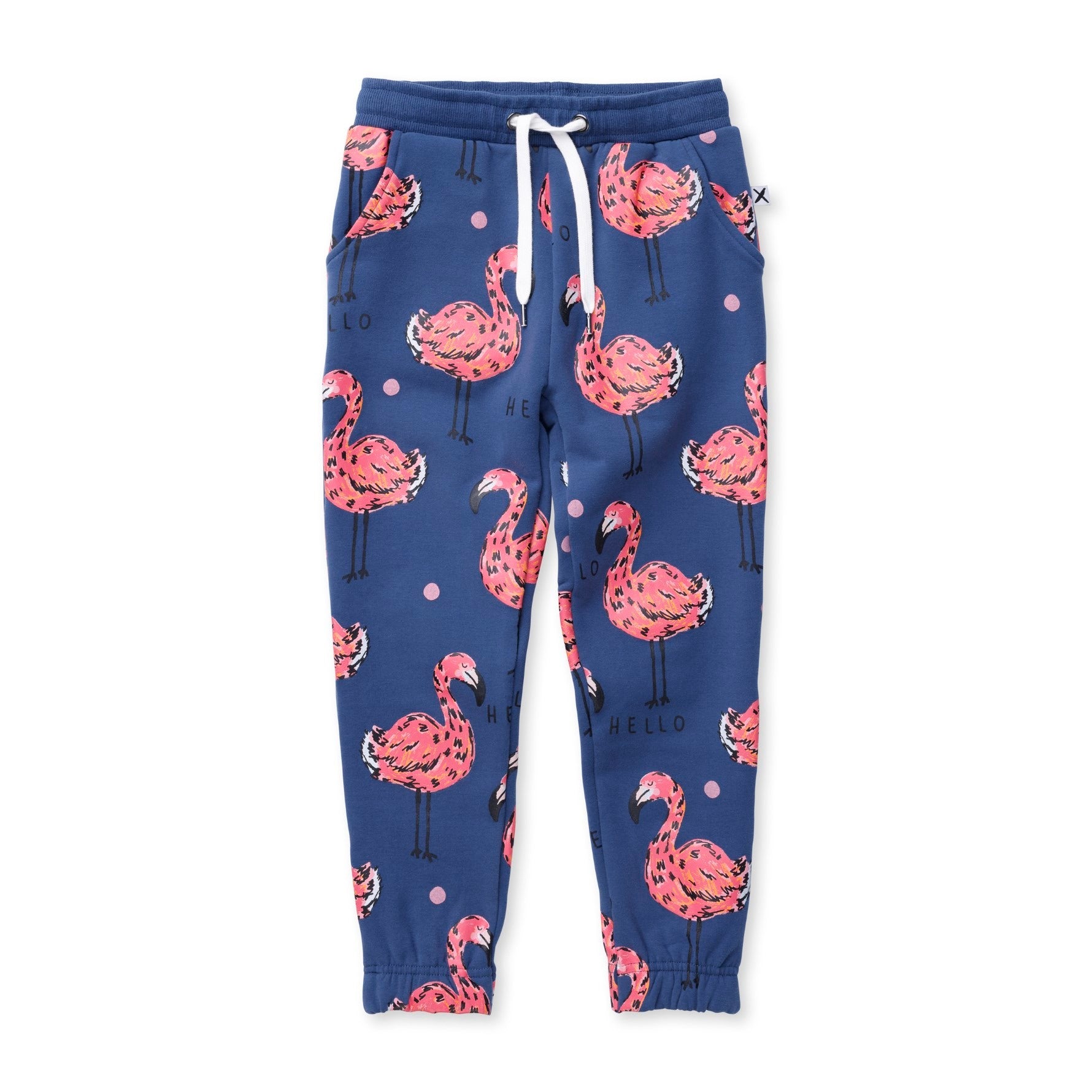 Flamingo Party Furry Trackies - Navy
