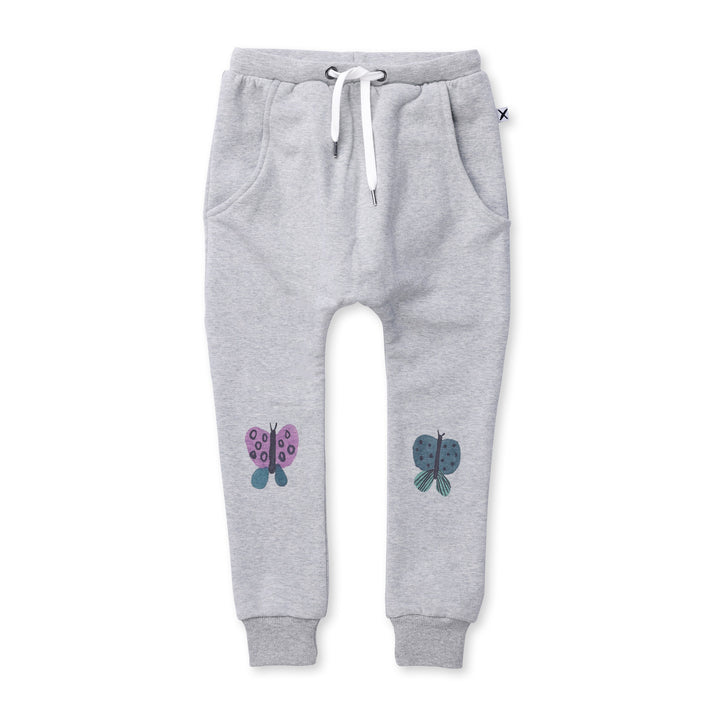 Minti Butterfly Knee Furry Trackies - Grey Marle