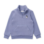 Teddy Half Zip Crew - Cornflower