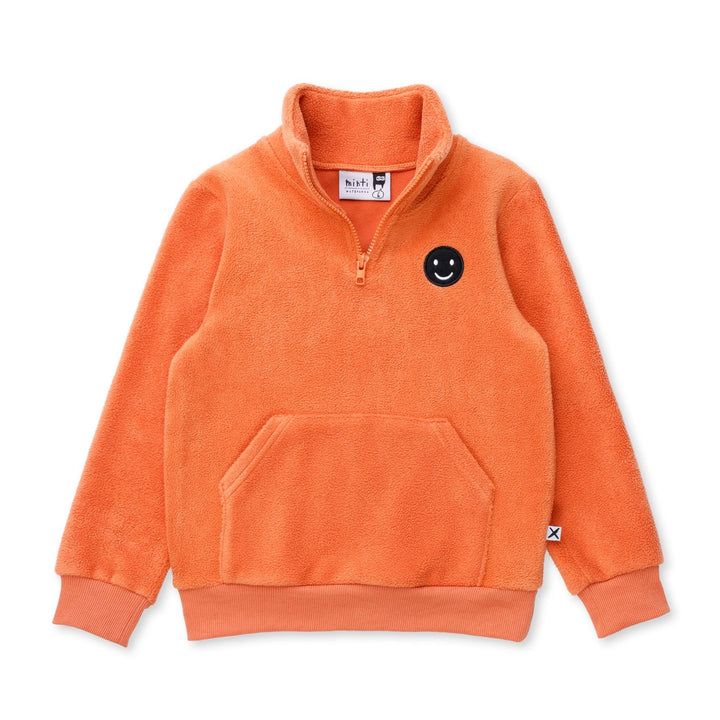 Minti Teddy Half Zip Crew - Orange