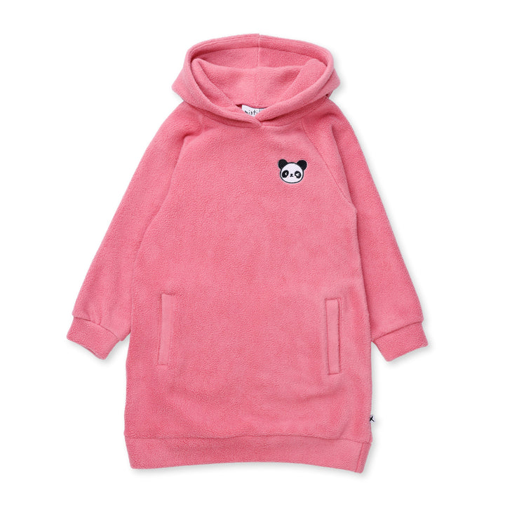 Minti Teddy Hoodie Dress - Bubblegum