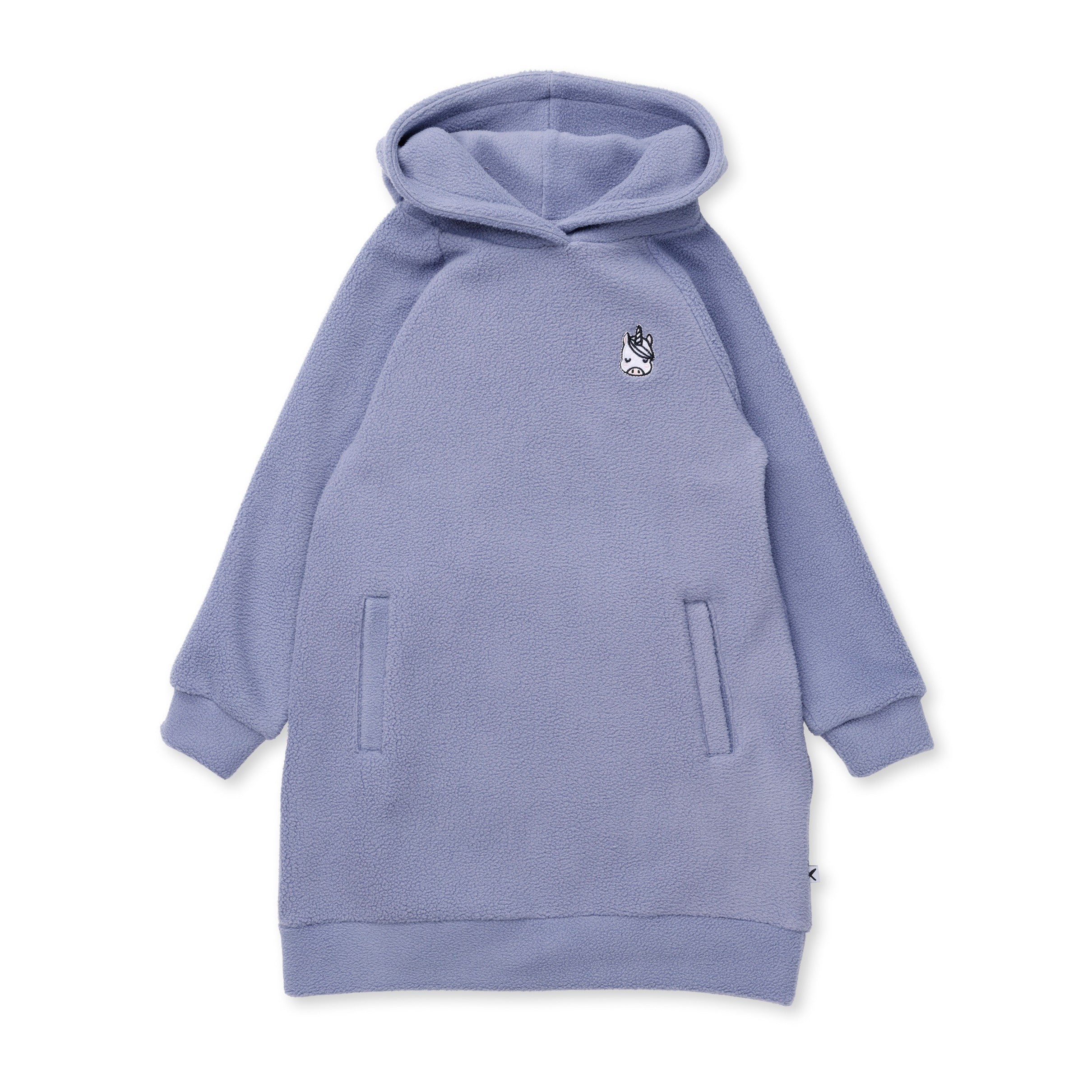Minti Teddy Hoodie Dress - Cornflower