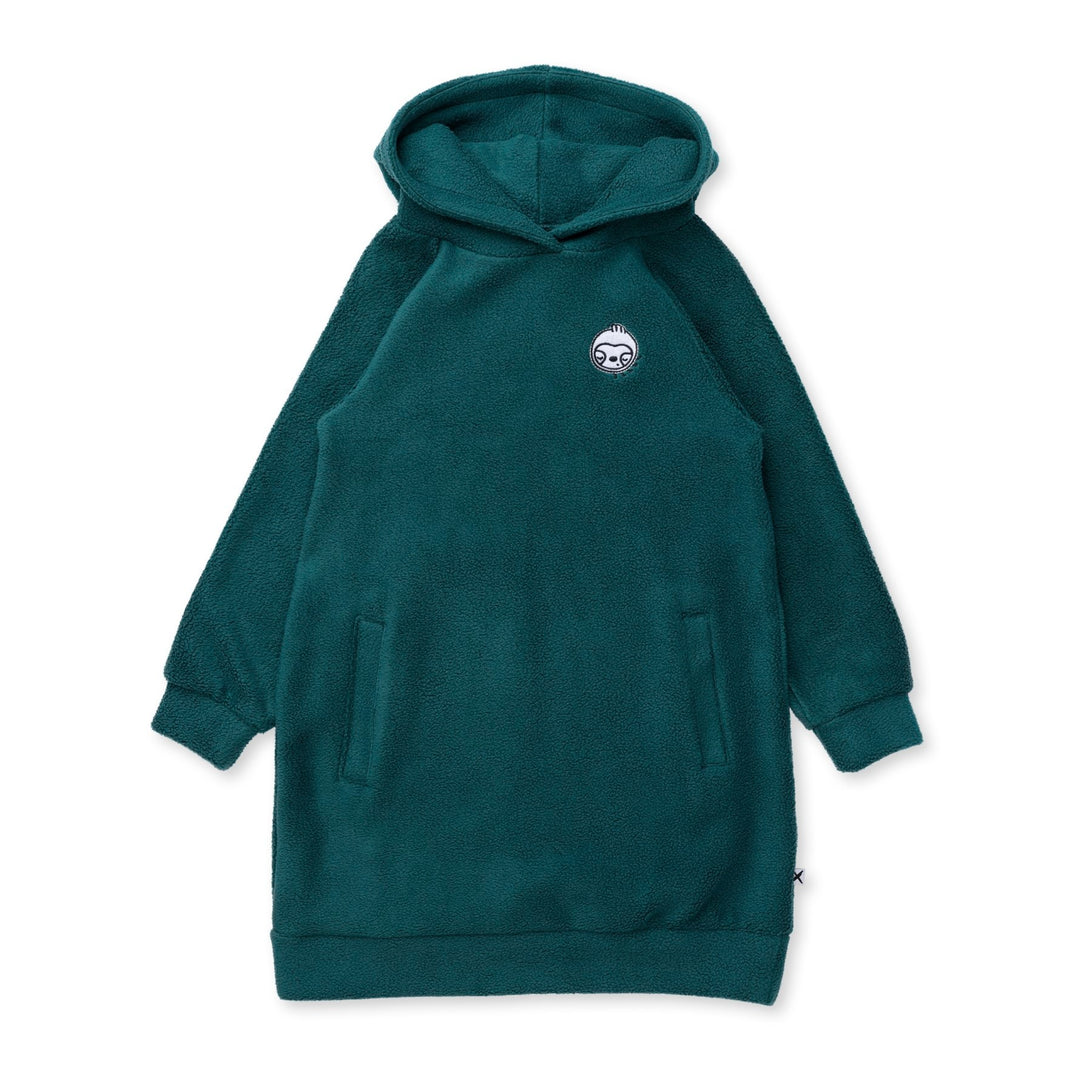 Minti Teddy Hoodie Dress - Forest