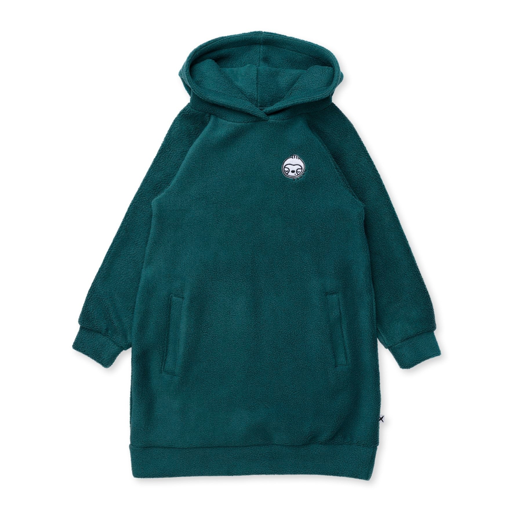 Minti Teddy Hoodie Dress - Forest