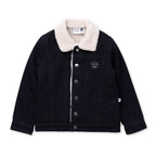 Teddy Lined Denim Bomber - Black