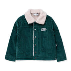 Teddy Lined Cord Bomber - Dark Green