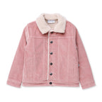 Teddy Lined Cord Bomber - Muted Pink