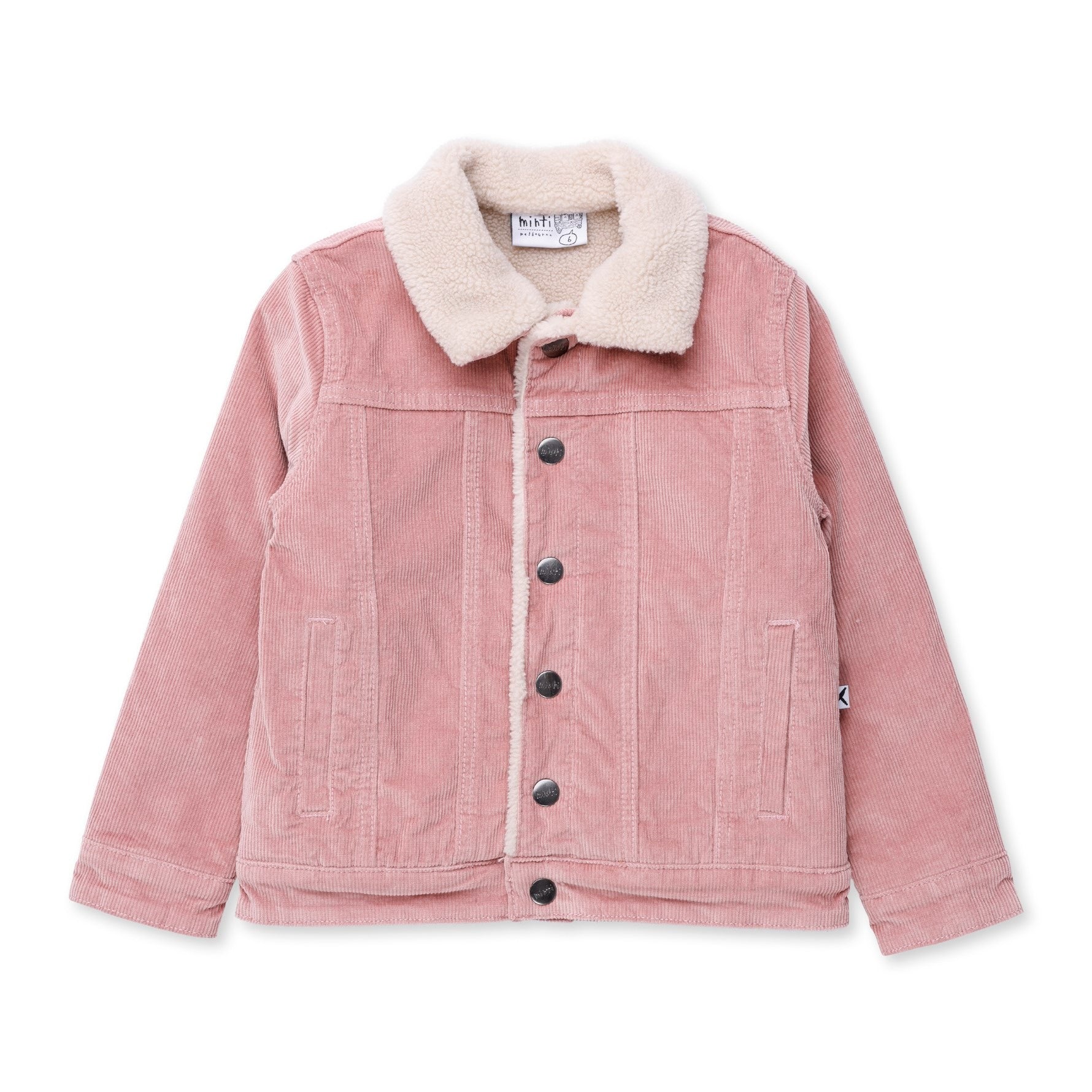 Teddy Lined Cord Bomber - Muted Pink