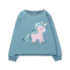 Flower Unicorn Crew - Muted Green