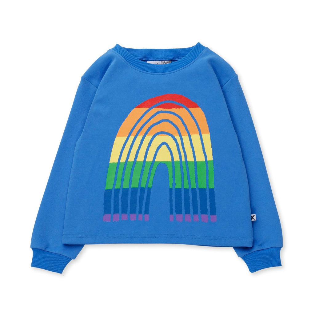 Minti Stripey Rainbow Crew - Bright Blue