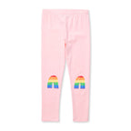 Stripey Rainbow Tights - Pink Marle