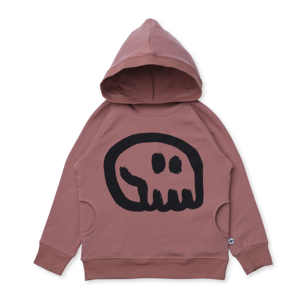 Minti Charcoal Skull Hood - Chocolate