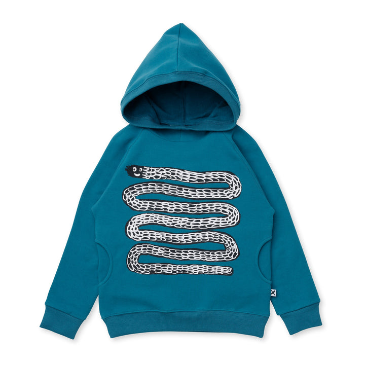 Minti Happy Snake Furry Hood - Teal