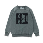 Geometric Hi Crew - Olive Wash