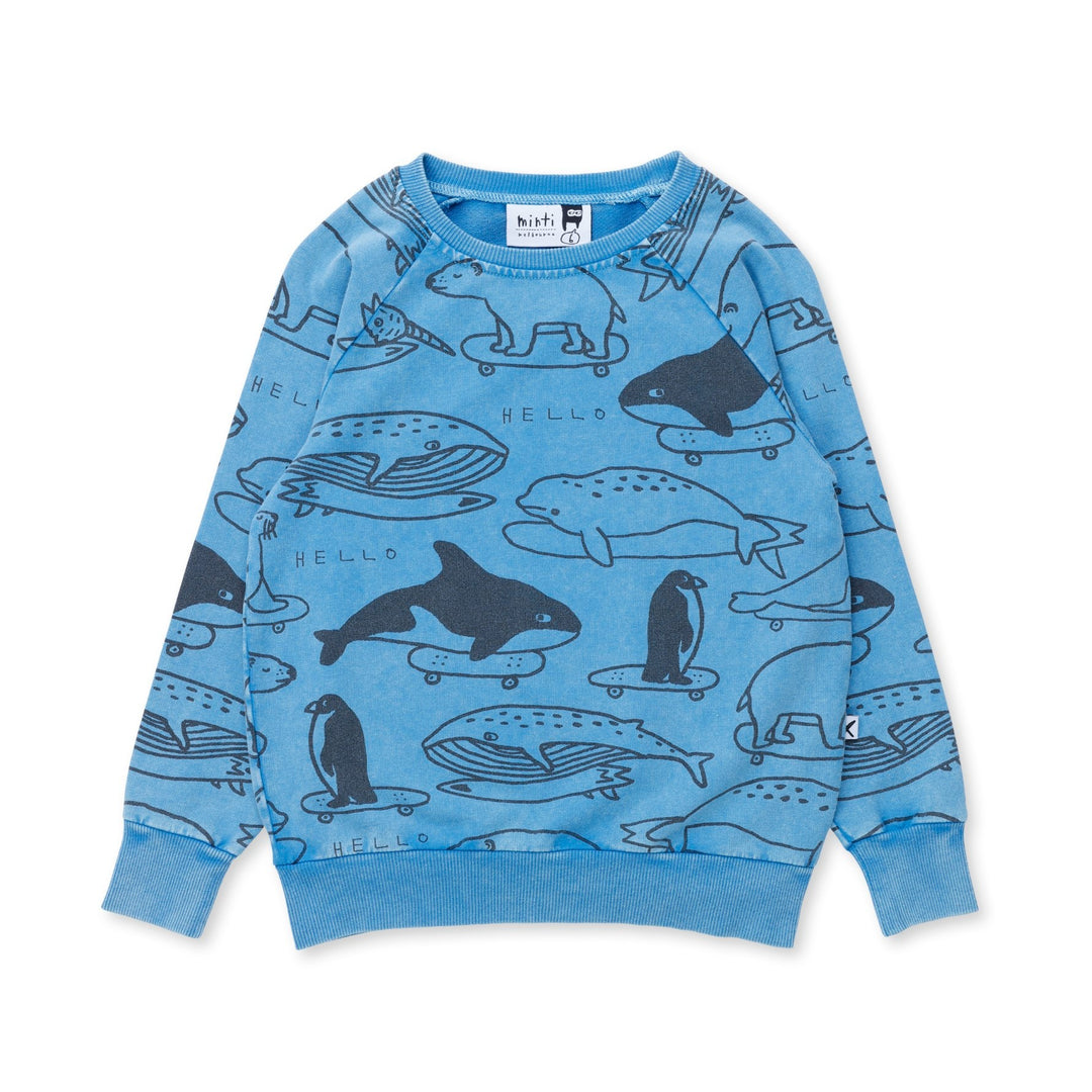 Minti Surf Skate Animals Crew - Sky Wash