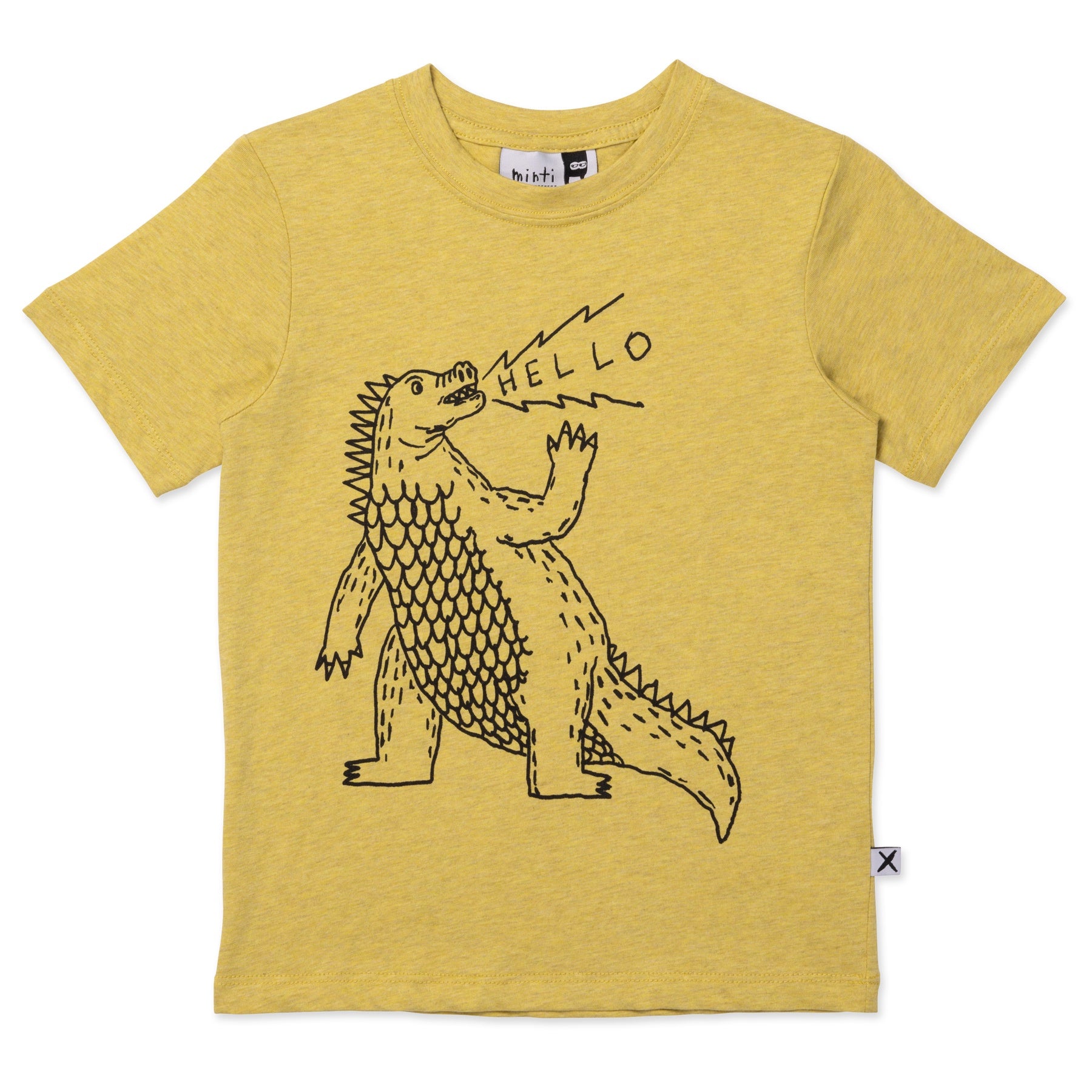 Minti Friendly Godzilla Tee - Yellow Marle