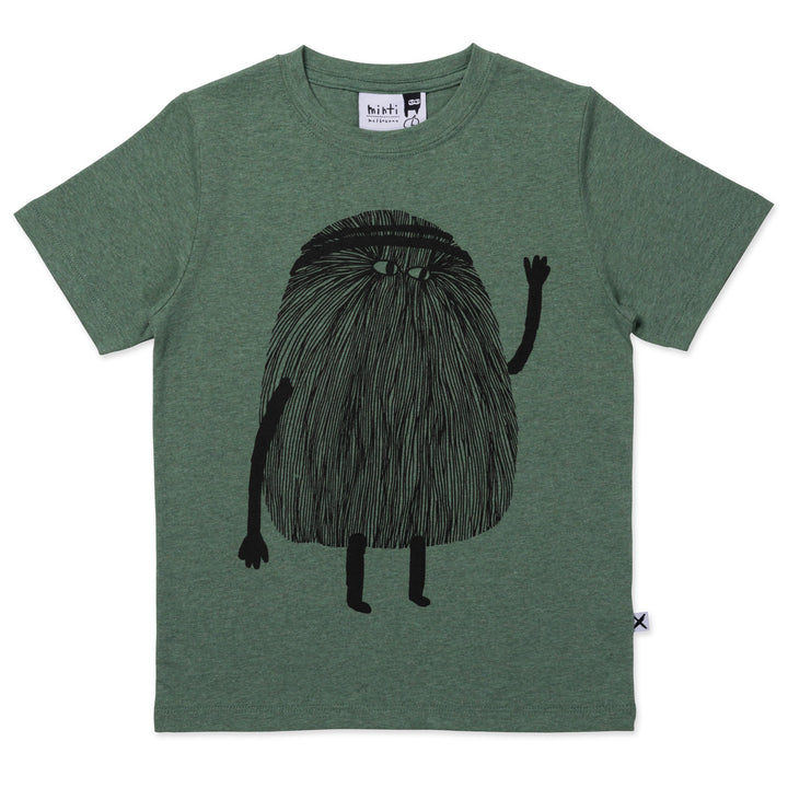Minti Hairy Monster Tee - Forest Marle
