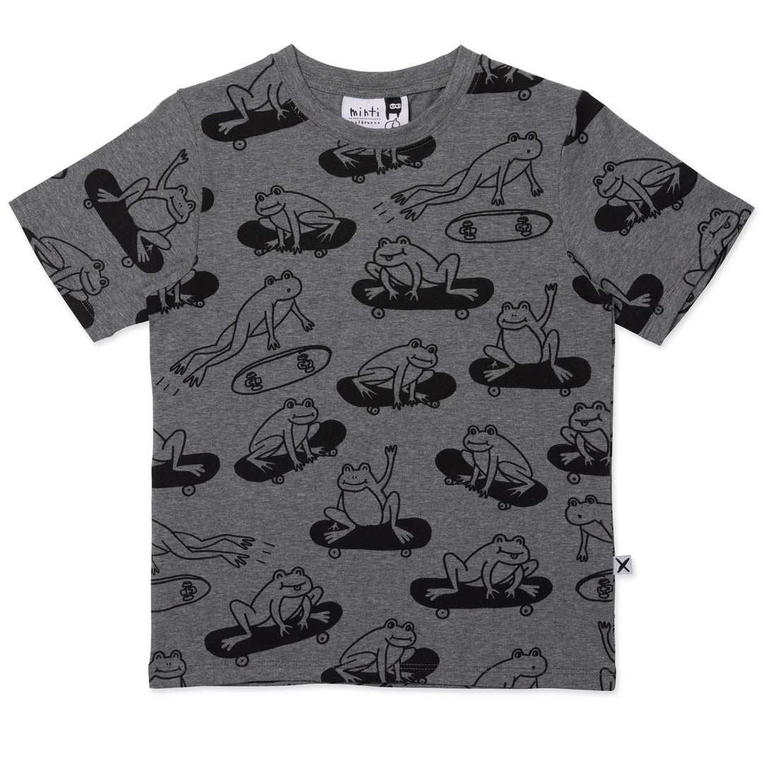 Minti Skate Frogs Tee - Charcoal Marle