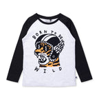 Born To Be Wild Tee - White Marle/Black