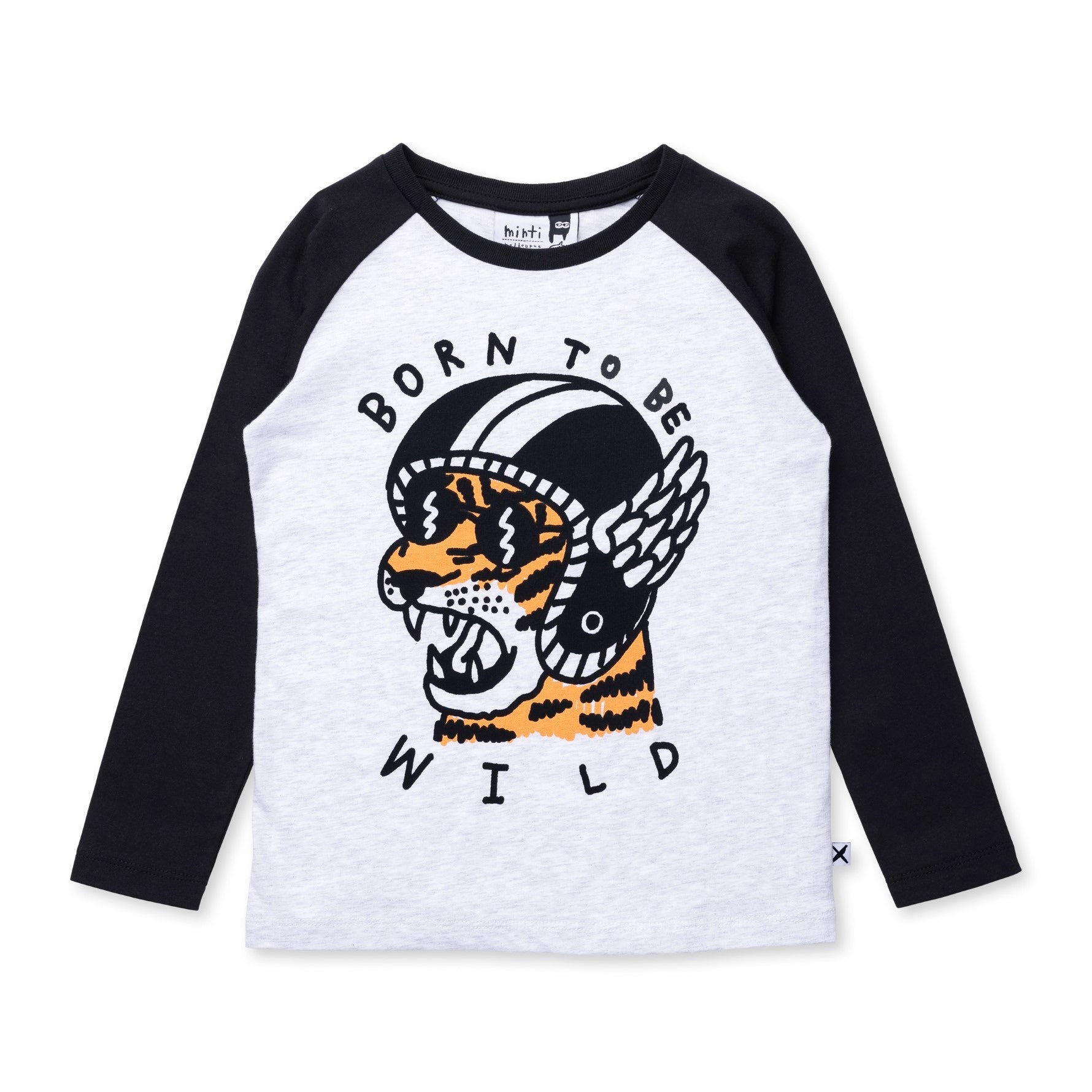 Born To Be Wild Tee - White Marle/Black