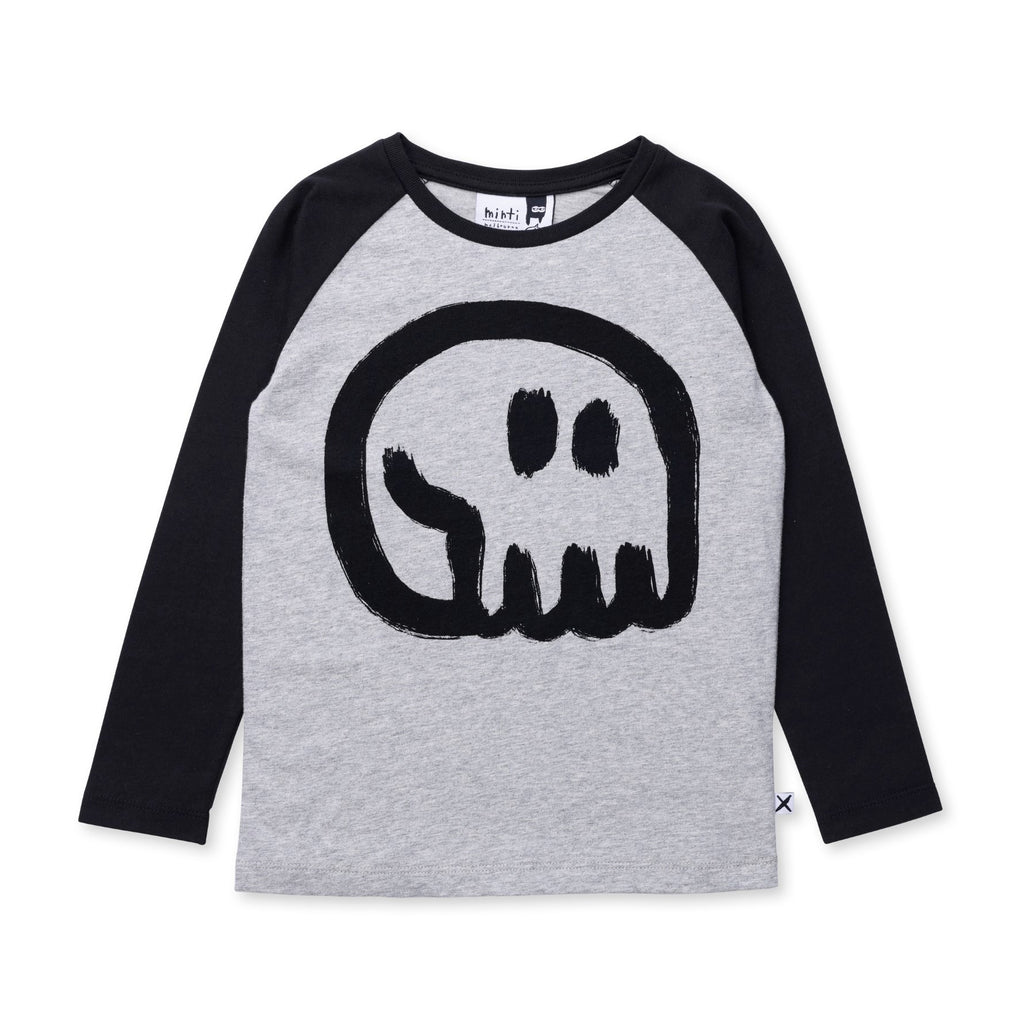 Charcoal Skull Tee - Grey Marle/Black
