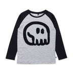 Charcoal Skull Tee - Grey Marle/Black