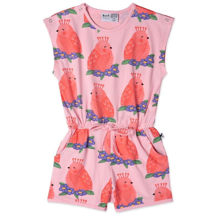 Minti Happy Birds Playsuit - Pink