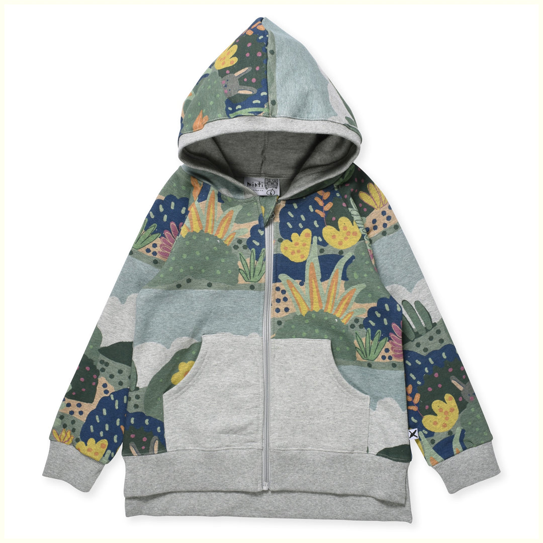 Minti Garden Furry Zip Up - Grey Marle