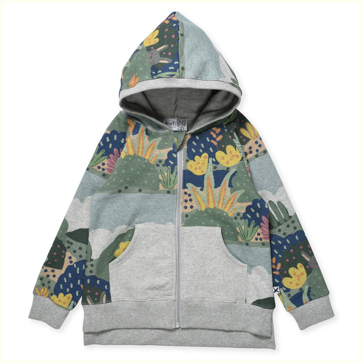 Minti Garden Furry Zip Up - Grey Marle
