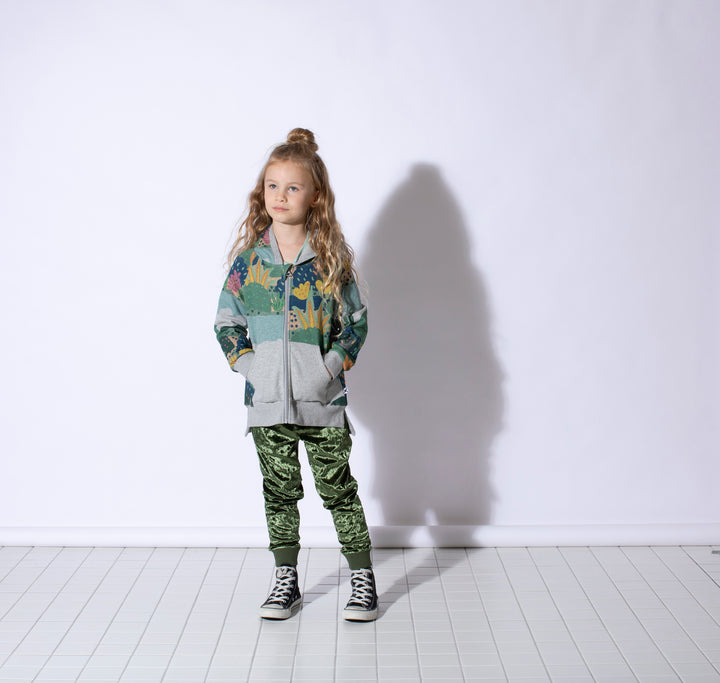 Minti Garden Furry Zip Up - Grey Marle