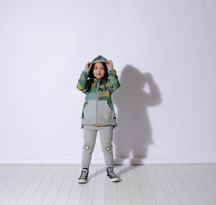 Minti Garden Furry Zip Up - Grey Marle