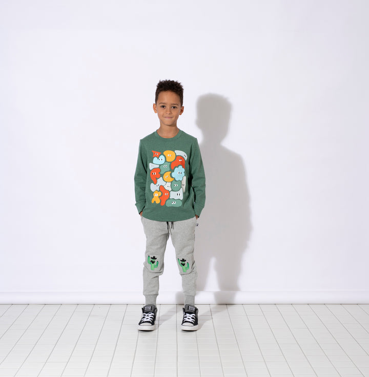 Minti Bandit Cactus Furry Trackies - Grey Marle