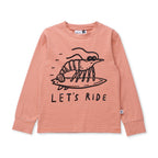 Prawn Surfer Tee - Orange/Teal Stripe