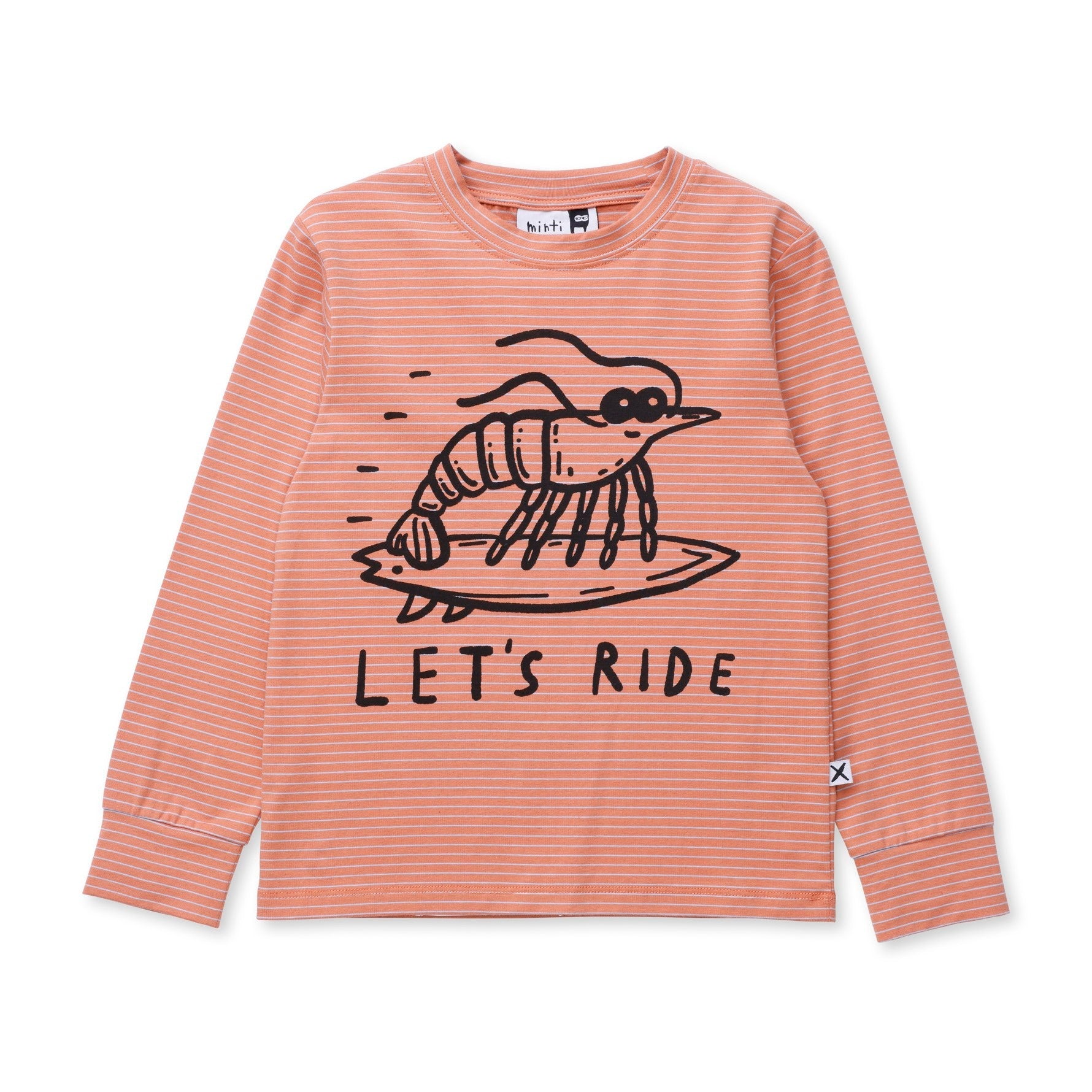 Prawn Surfer Tee - Orange/Teal Stripe