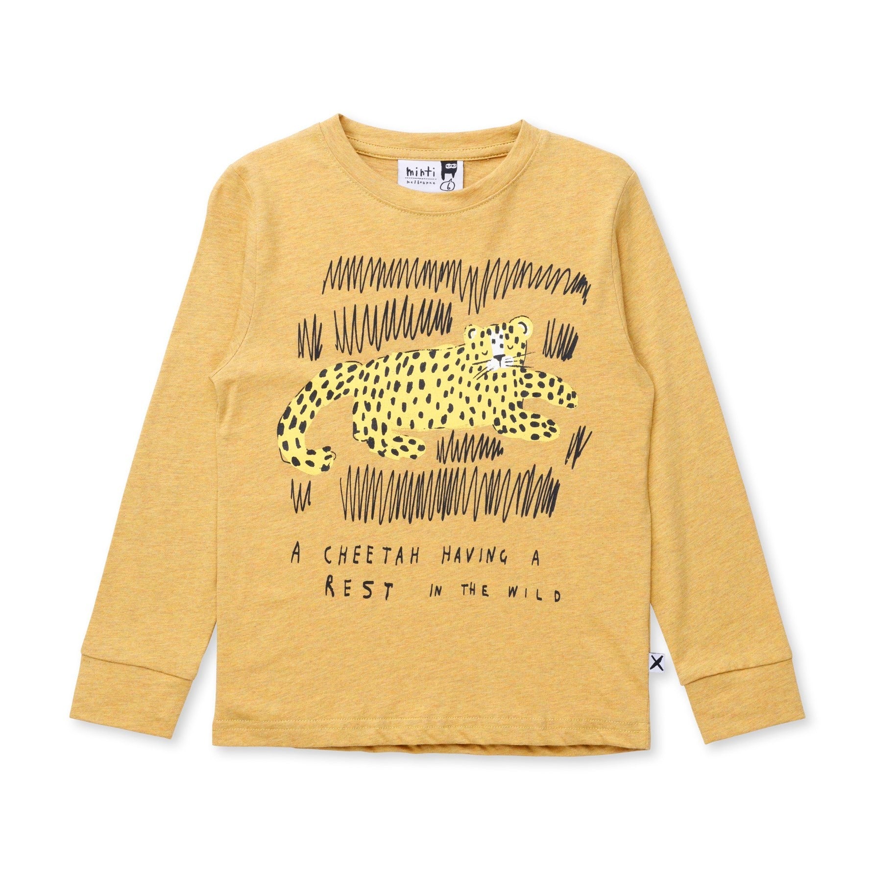 Relaxing Cheetah Tee - Mustard Marle