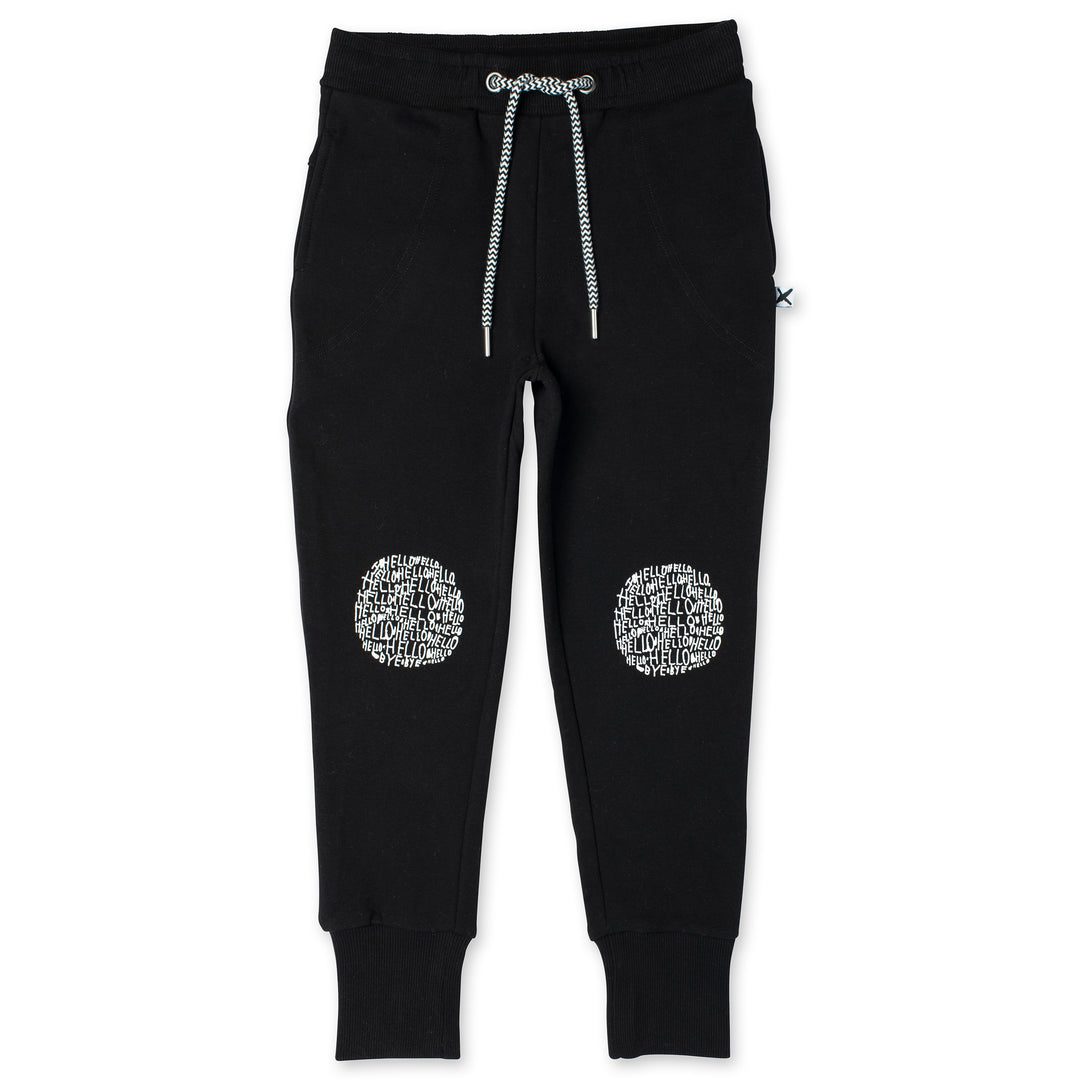 Minti Hello Circle Furry Trackies - Black