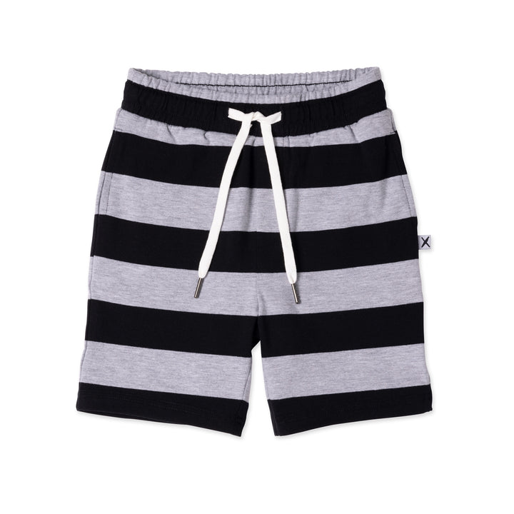 Minti Duo Short - Black/Grey Marle Stripe