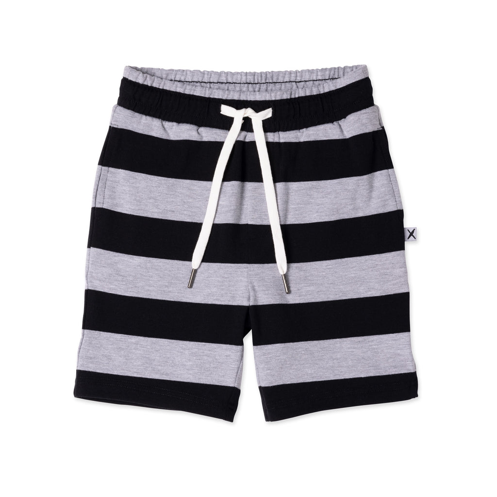 Minti Duo Short - Black/Grey Marle Stripe