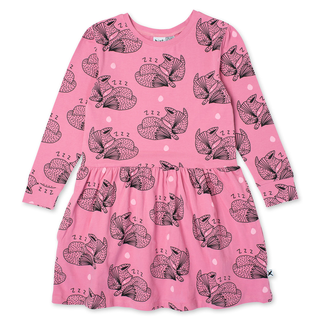 Minti Sleepy Fox Dress - Sorbet