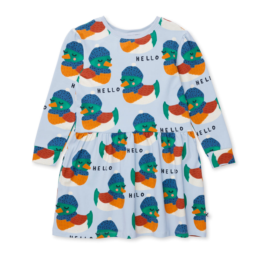 Minti Cosy Ducks Dress - Blue