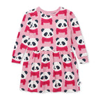 Cosy Pandas Dress - Fuchsia