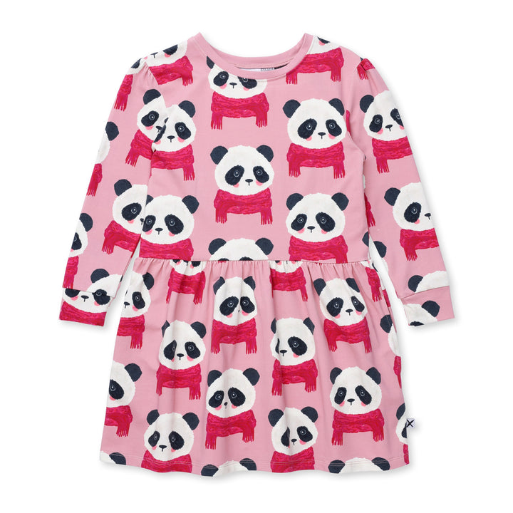 Minti Cosy Pandas Dress - Fuchsia