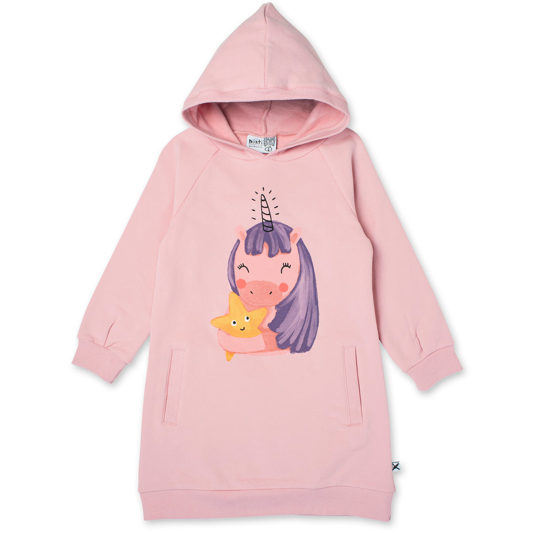 Minti Magical Friends Furry Hoodie Dress - Muted Pink