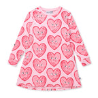 Painted Hearts Dress - Light Pink